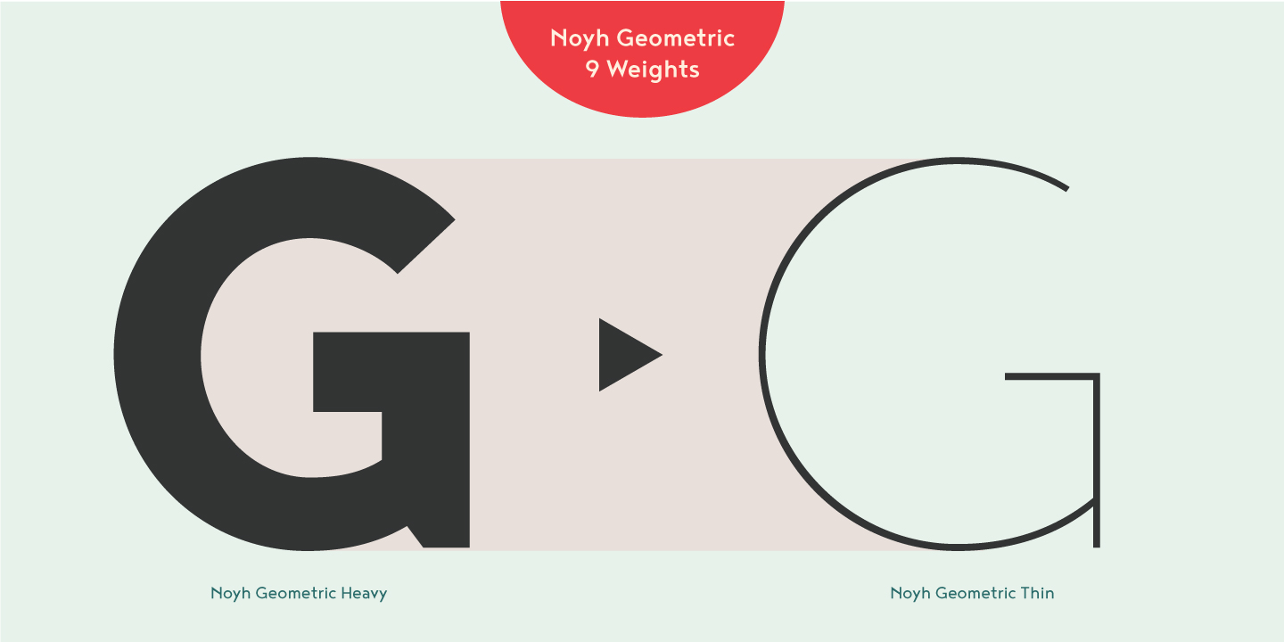 Beispiel einer Noyh Geometric Thin-Schriftart